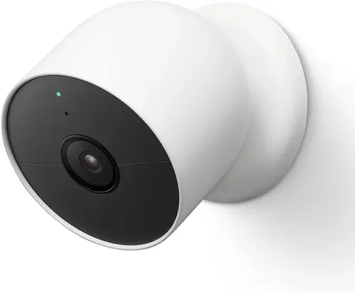 Google Nest Battery-Powered White Wired or Wireless 1080p Indoor & Outdoor Round Smart Camera