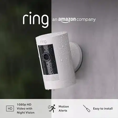 Ring Outdoor Camera Battery, HD wireless outdoor Security Camera 1080p Video, Wifi, Works with Alexa
