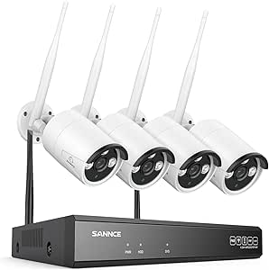 ANNCE Wireless CCTV Security Camera System 8CH 5MP NVR Recorder with 4x 3MP Outdoor Home Wifi Surveillance Security IP Cameras