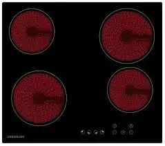 Cookology 60cm Black 4 Zone Ceramic Hob with Touch Controls