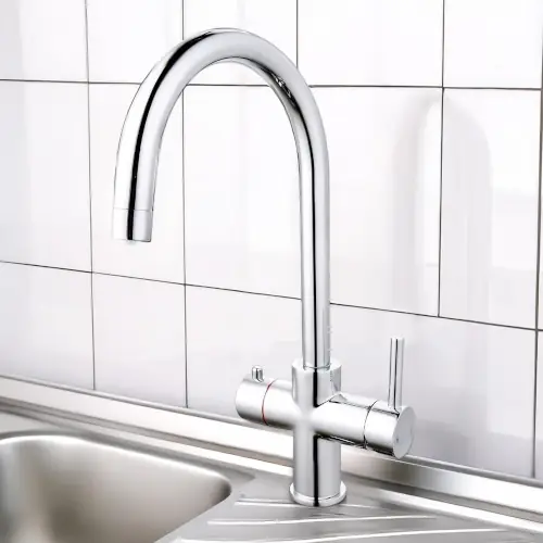 Nes Home Instant Boiling Water Kitchen Tap Round Chrome, Boiler & Water Filter