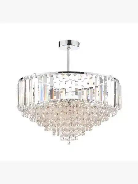 Laura Ashley Vienna Semi Flush Ceiling Light, Chrome