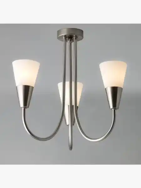 John Lewis Lulu 3 Arm Ceiling Light, Brushed Chrome