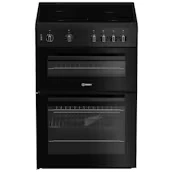 Indesit 60cm Twin Cavity Electric Cooker in Black Ceramic Hob IT60V9KMBUK