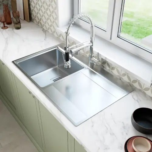 Sauber Inset Single Bowl Stainless Steel Kitchen Sink