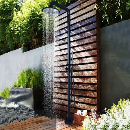 CFDZCP Outdoor Shower, Stainless Steel With Rain Shower And Handheld Shower Head