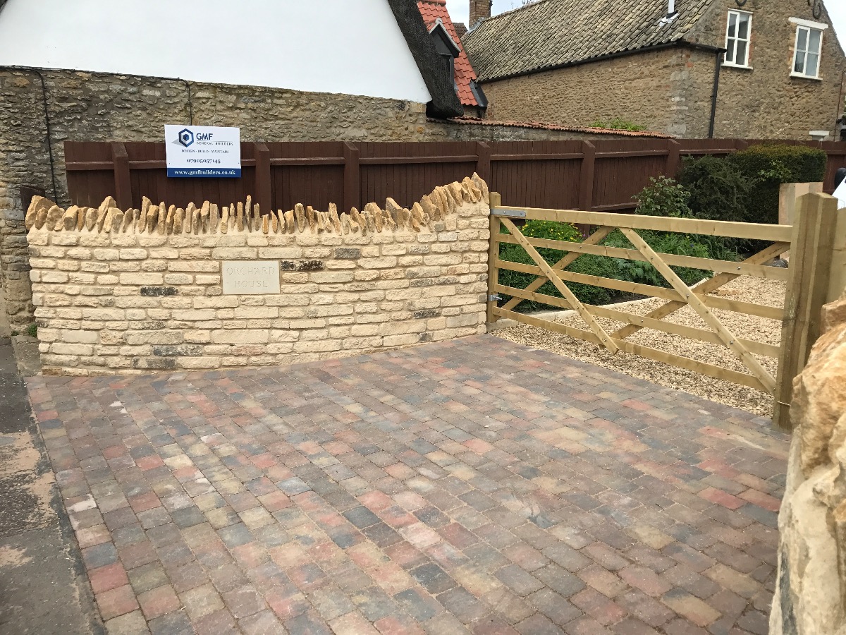 Longthorpe, garden wall and landscaping 
